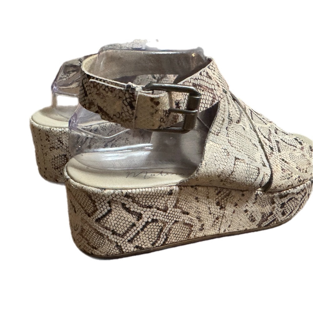 Matisse x Amuse Society Runaway Platform Sandals Womens 9 Neutral Snakeskin EX - Picture 2 of 11